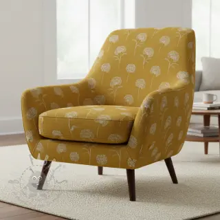 Dekorationstyg Linenlook Elegant dandelion golden yellow