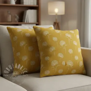 Dekorationstyg Linenlook Elegant dandelion golden yellow