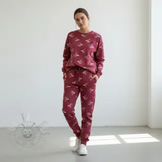 Sweatshirttyg Dogs and hearts red