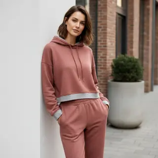 Teplákovina počesaná JOGGING henna melange