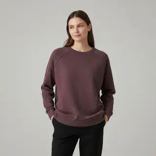 Teplákovina počesaná JOGGING aubergine melange