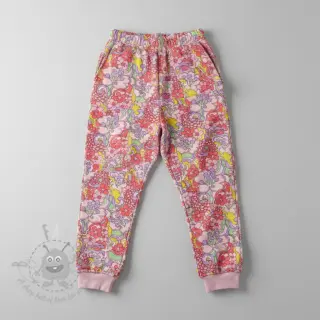 Sweatshirttyg Abstract flowers pink digital print