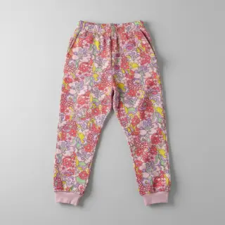 Teplákovina Abstract flowers pink digital print