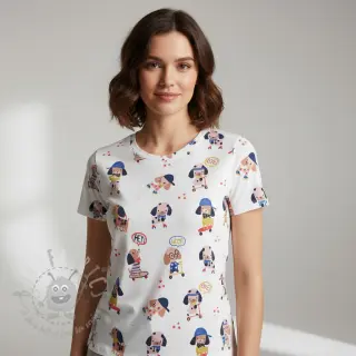 Jersey Dogs white digital print