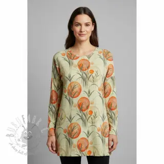 Jersey VISCOSE Enjoy The Silence orange digital print