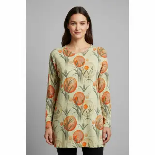 Úplet VISCOSE Enjoy The Silence orange digital print