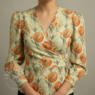 Jersey VISCOSE Enjoy The Silence orange digital print