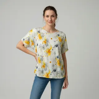 Úplet VISCOSE Soothing Fields yellow digital print