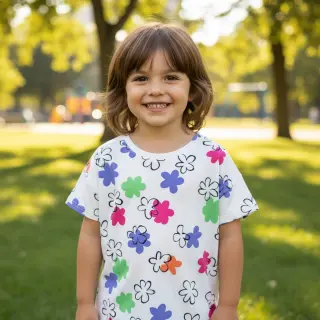 Úplet Flower prints white