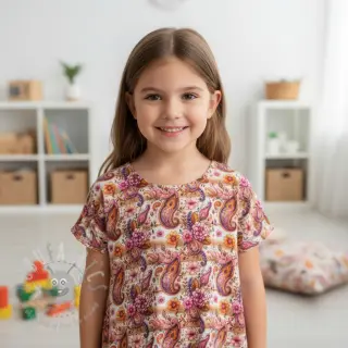 Jersey Paisley woody design Och digital print
