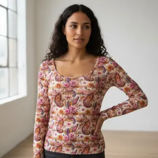 Úplet Paisley woody design A digital print