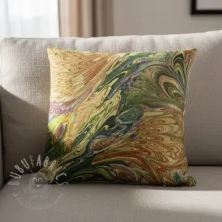 Konstpäls Peacock green digital print