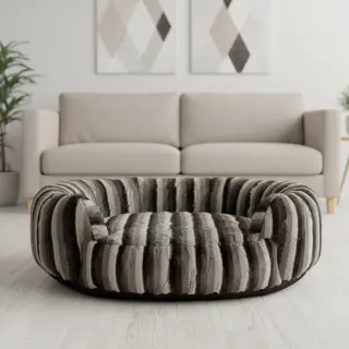 Umelá kožušina Stripe dark brown