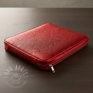 Konstläder SNAKE rouge metal