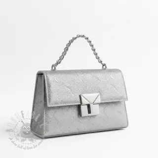 Konstläder SNAKE blanc argent