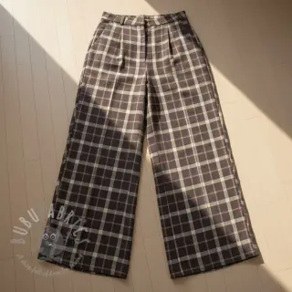 Viskos med lin YARN DYED Block brown