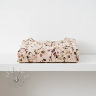 Viskos med lin Agapanthus design C digital print