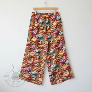 Viskos med lin Marigold design C digital print