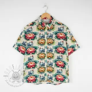 Viskos med lin Clover design D digital print