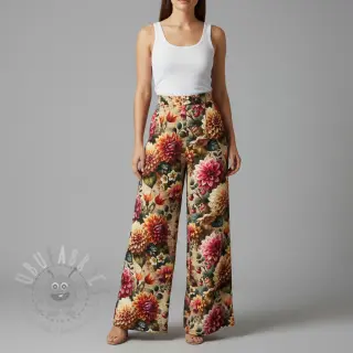 Viskos med lin Rosalie design A digital print