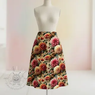 Viskos med lin Rosalie design A digital print