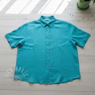 Viskos med lin PREMIUM ocean blue