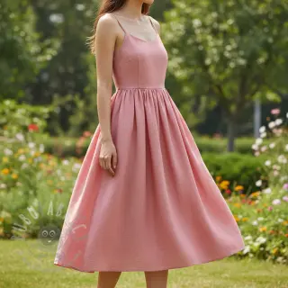 Viskos med lin PREMIUM coral