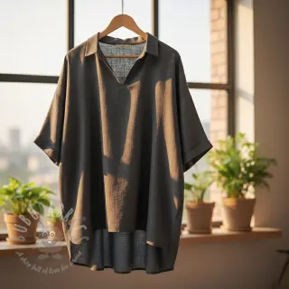 Viskos med lin PREMIUM dark grey