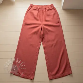 Viskos med lin PREMIUM dark coral