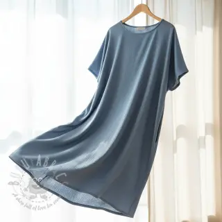 Viskos med lin CRINCLE blue shadow