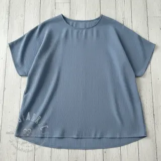 Viskos med lin CRINCLE blue shadow
