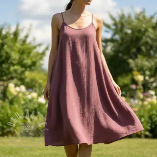 Viskos med lin CRINCLE mulberry