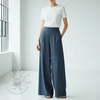 Viskos med lin CRINCLE navy