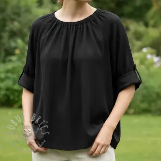Viskos med lin CRINCLE black
