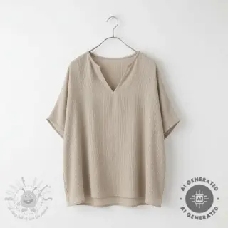 Viskos med lin CRINCLE beige