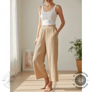 Viskos med lin CRINCLE beige