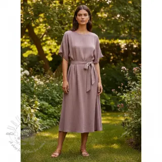 Viskos med lin CRINCLE old blush