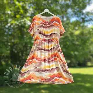 Viskos SATIN Chloe red digital print