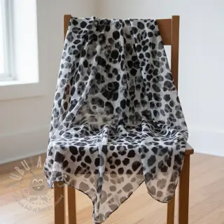 Viskos SATIN Animal skin black digital print