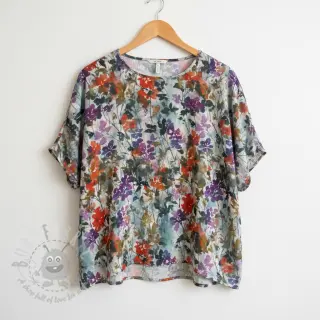 Viskos SATIN Flowie Kin off white digital print