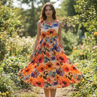 Viskos RADIANCE Flower Nina digital print