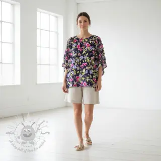 Viskos RADIANCE Flower Uma navy digital print