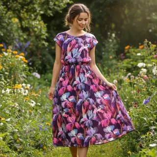 Viskos RADIANCE Flower Bea digital print