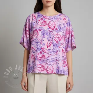 Viskos RADIANCE Anabella leaves pink digital print
