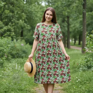 Viskos RAYON POPLIN Knitted design E digital print