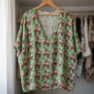 Viskóza RAYON POPLIN Knitted design E digital print