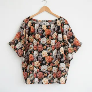Viskóza RAYON POPLIN Knitted design F digital print