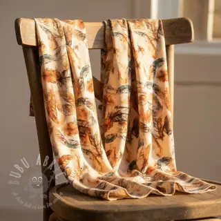 Viskos RAYON POPLIN Feathers design C digital print