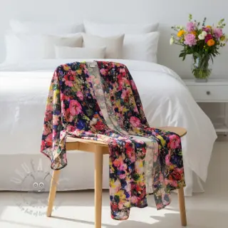 Viskos LUREX Abstract navy digital print