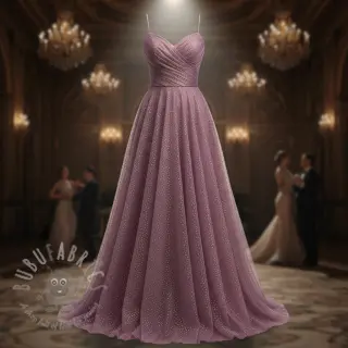 Tyll till TUTU-kjol ROYAL SPARKLE dark lilac gold